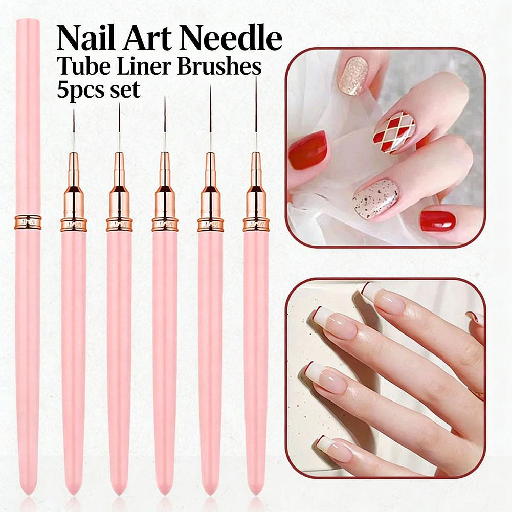 Nail Gel Polish Set - Juego de 5 pinceles para decoración
