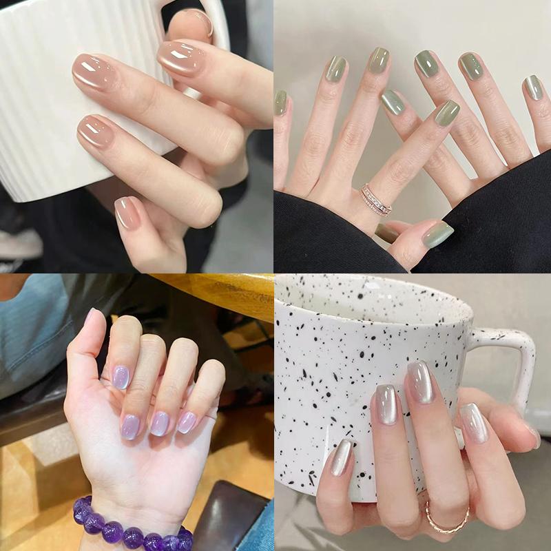 Nail Art Cat Eye Simple - 10 Uds. Uñas postizas de moda