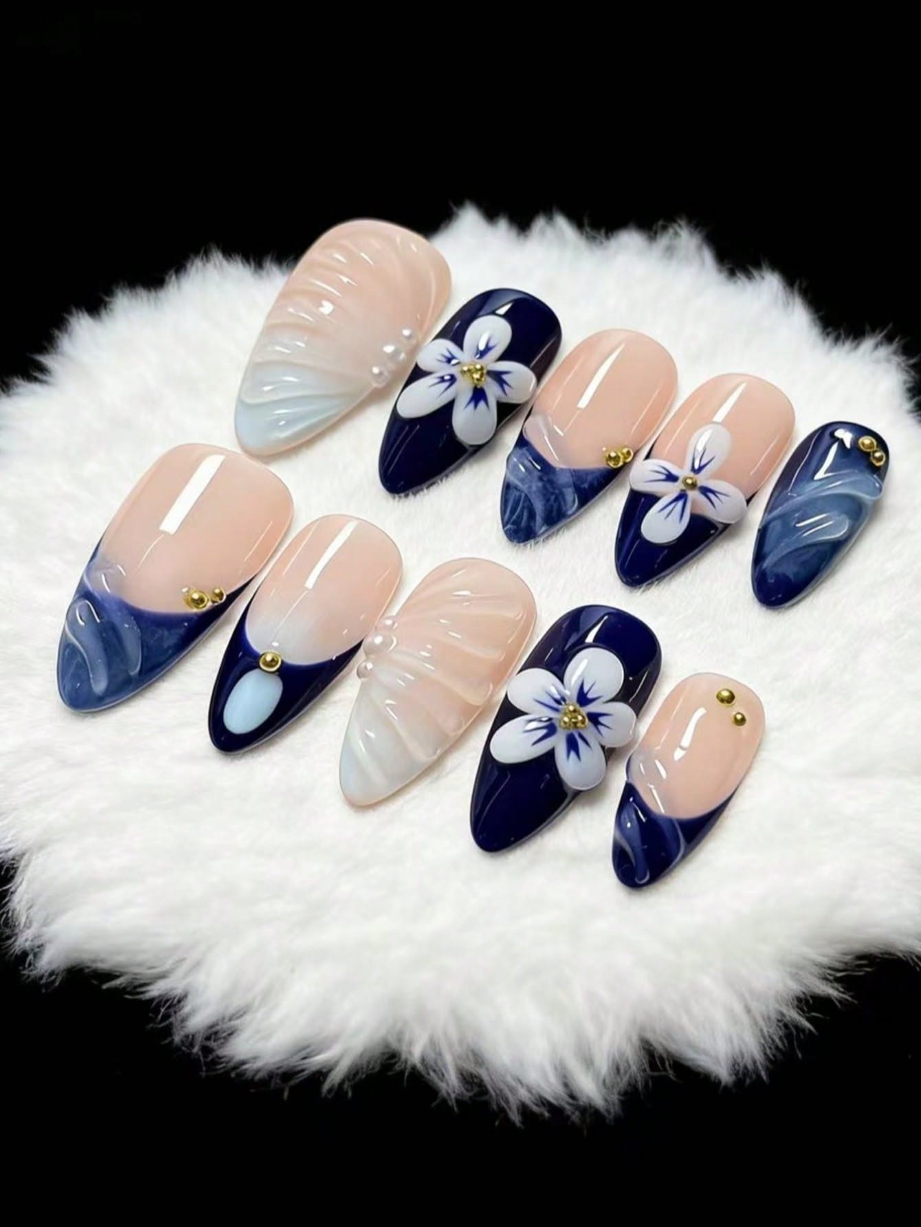 Nail Art French Nails - Juego de 10 piezas de decoración