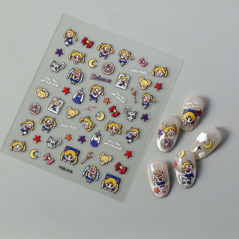 Nail Art Maroon - Nuevas pegatinas de Sailor Moon, material