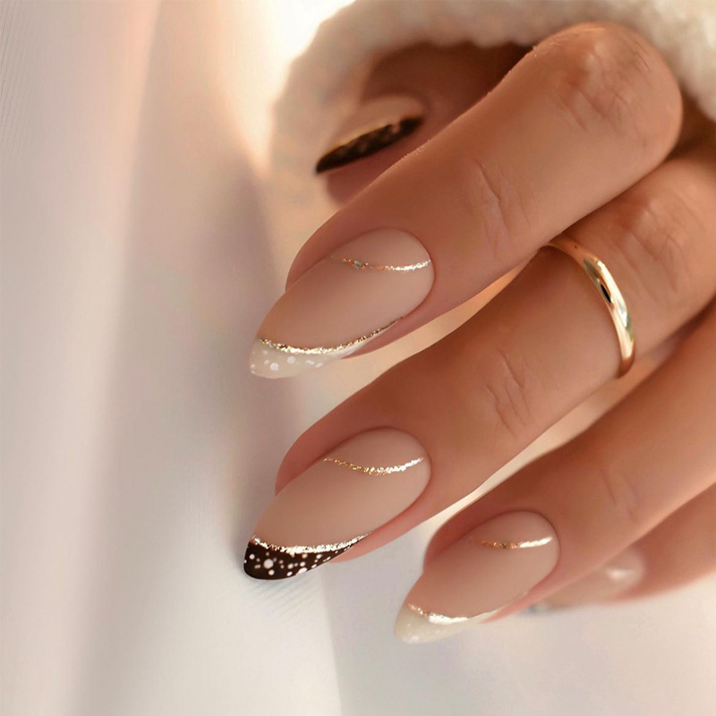 Nail Art French Nails - 24 piezas de uñas postizas de