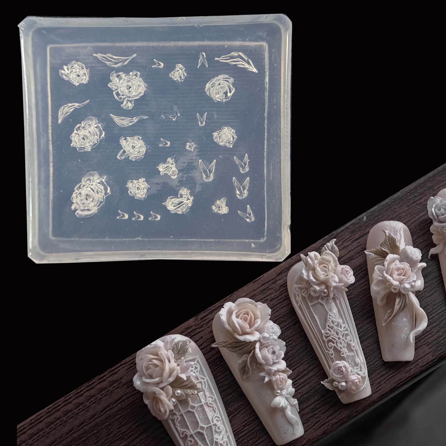 Nail Art Elegant - Moldes de Silicona Elegantes con Diseño