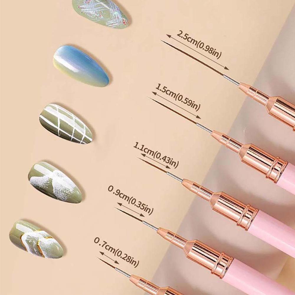 Juego de 5 pinceles para decor - Nail Gel Polish Set reseña y precio