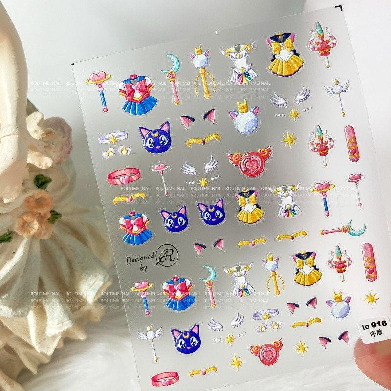 Sailor Moon-pegatinas para uña - Nail Art Maroon reseña y precio