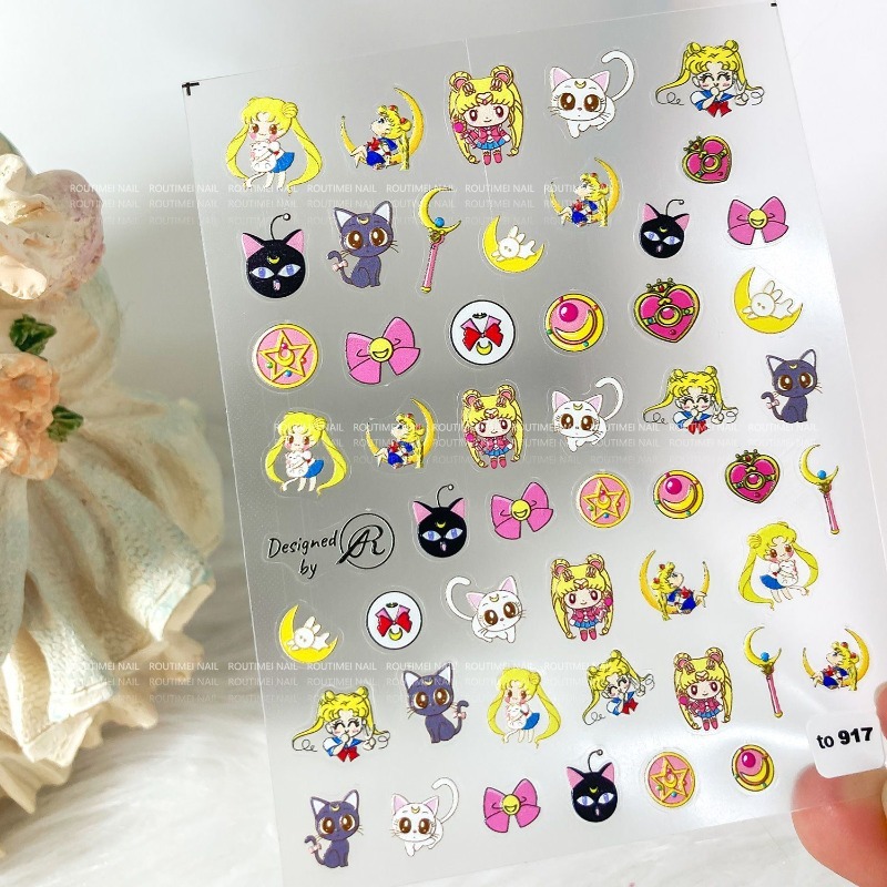 Sailor Moon-pegatinas para uña - Nail Art Maroon reseña y precio