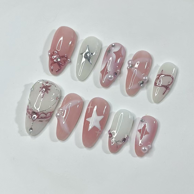 Juego de 24 Uds de uñas cortas - Nail Art Maroon reseña y precio