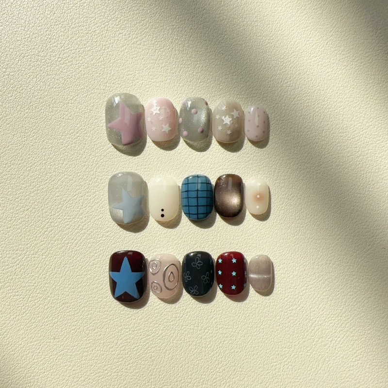 10 Uñas Postizas Hechas a Mano - Nail Art Cat Eye Simple reseña y precio