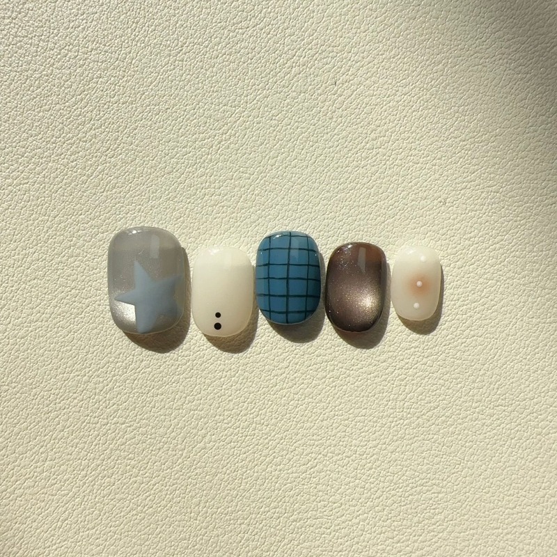 10 Uñas Postizas Hechas a Mano - Nail Art Cat Eye Simple reseña y precio