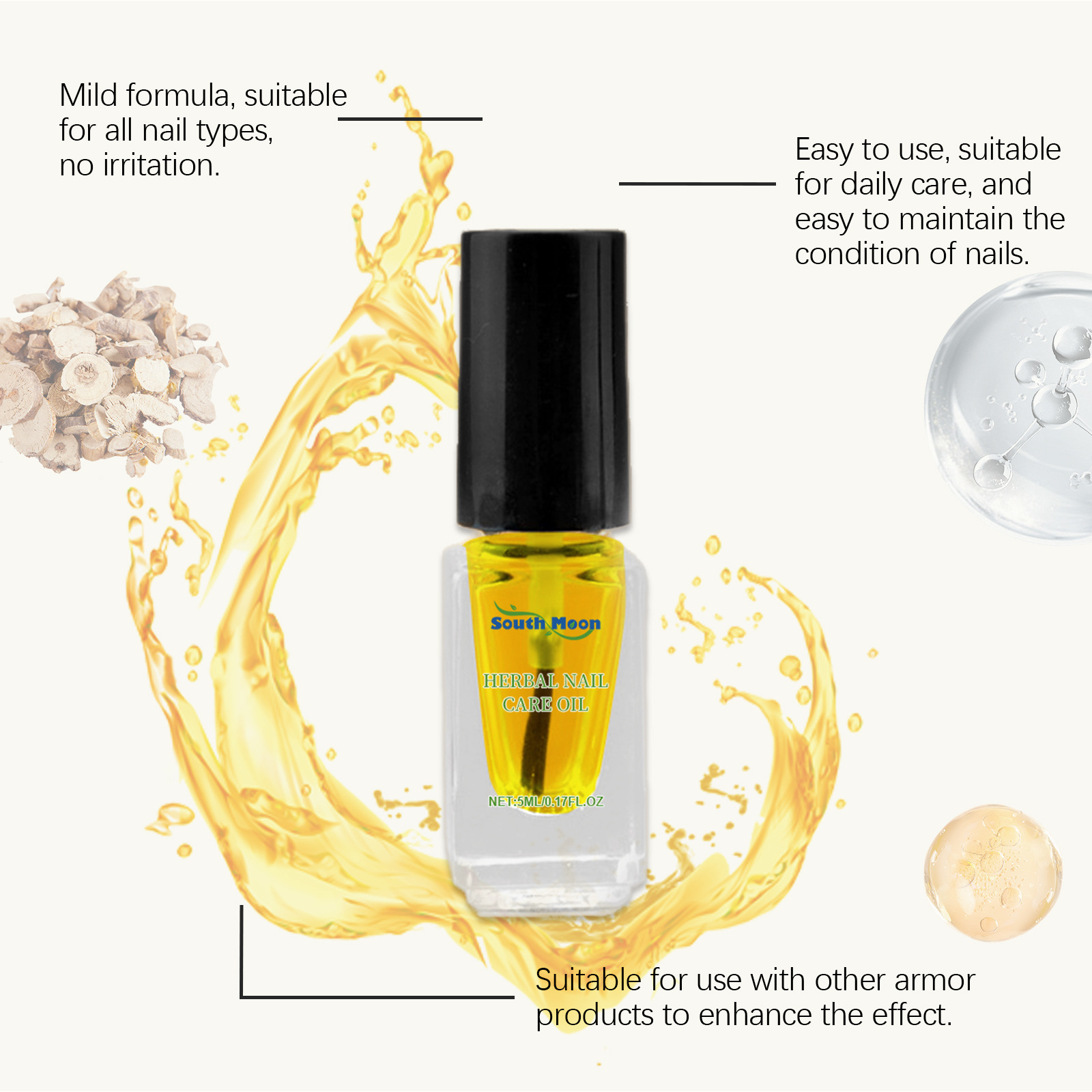 Aceite Herbal para Uñas South  - Nail Art Maroon reseña y precio