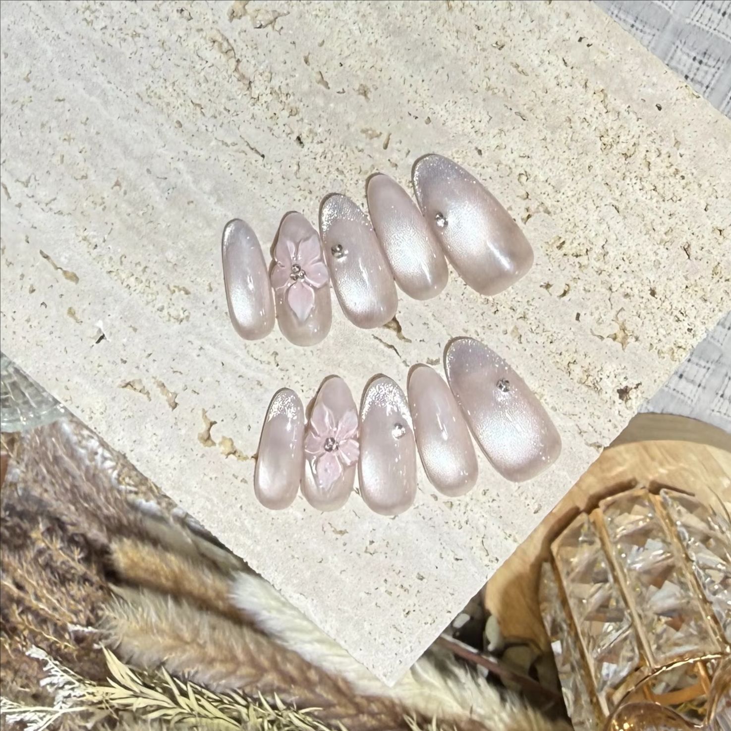 10 Uñas Postizas Francesas Col - Nail Art Cat Eye Simple reseña y precio