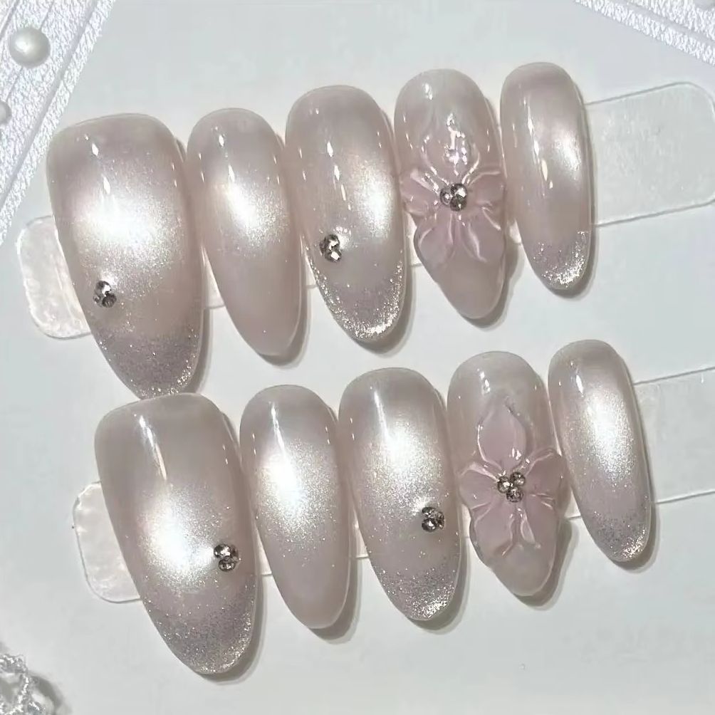 10 Uñas Postizas Francesas Col - Nail Art Cat Eye Simple reseña y precio