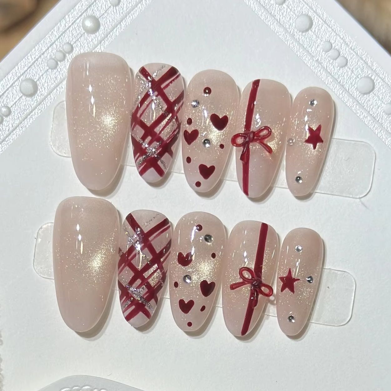 10 Uñas Postizas Francesas Col - Nail Art Cat Eye Simple reseña y precio