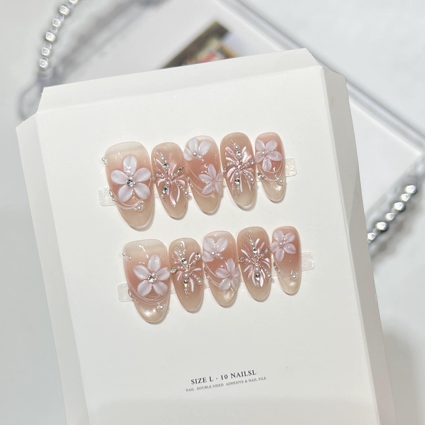 10 Uñas Postizas Francesas Col - Nail Art Cat Eye Simple reseña y precio