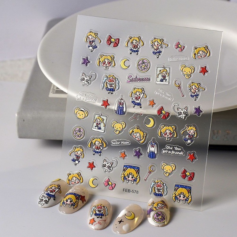 Nuevas pegatinas de Sailor Moo - Nail Art Maroon reseña y precio