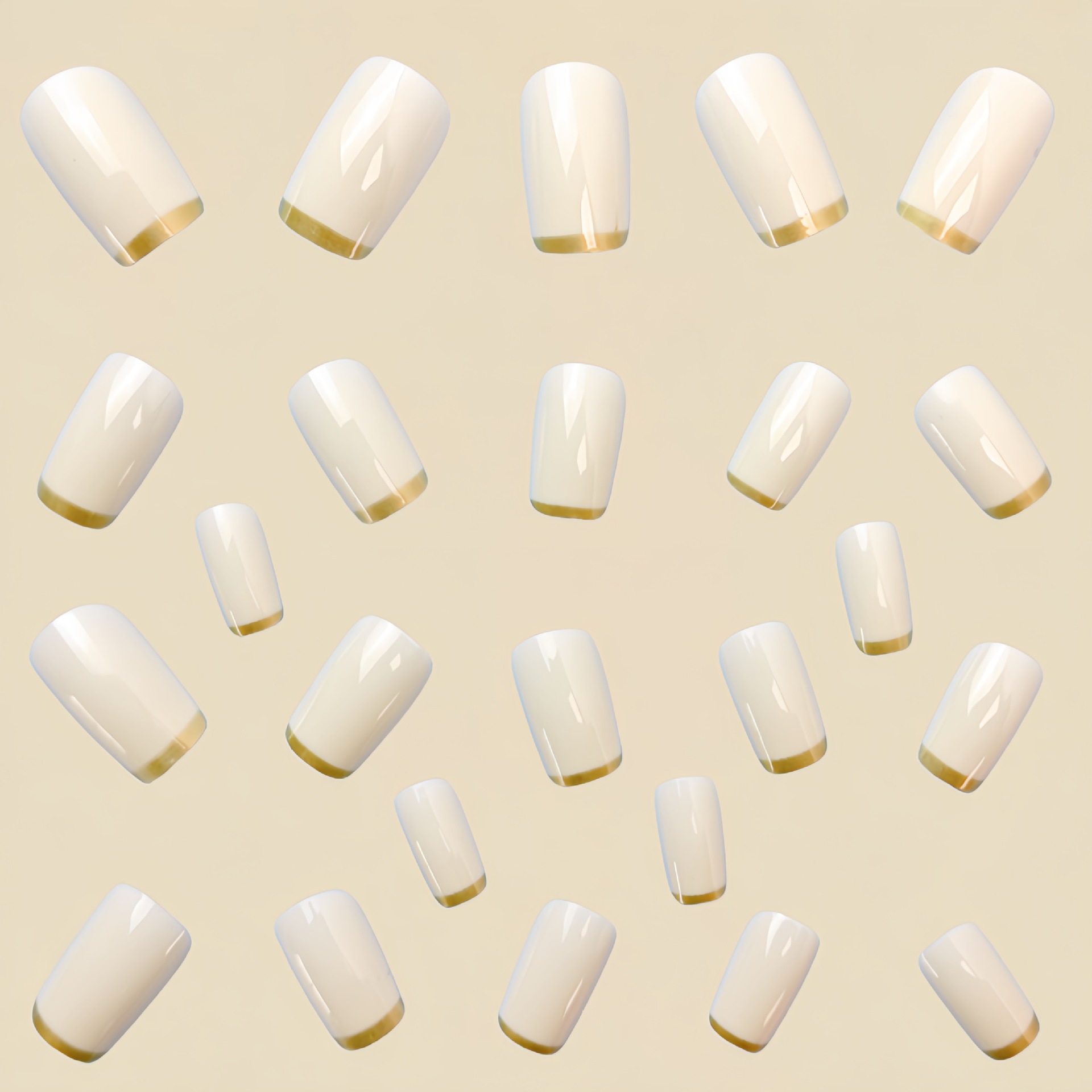 Uñas postizas medianas para mu - Nail Art French Nails reseña y precio
