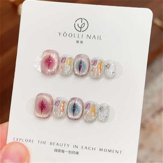 10 Uds. De uñas postizas de ca - Nail Art Cat Eye Simple reseña y precio