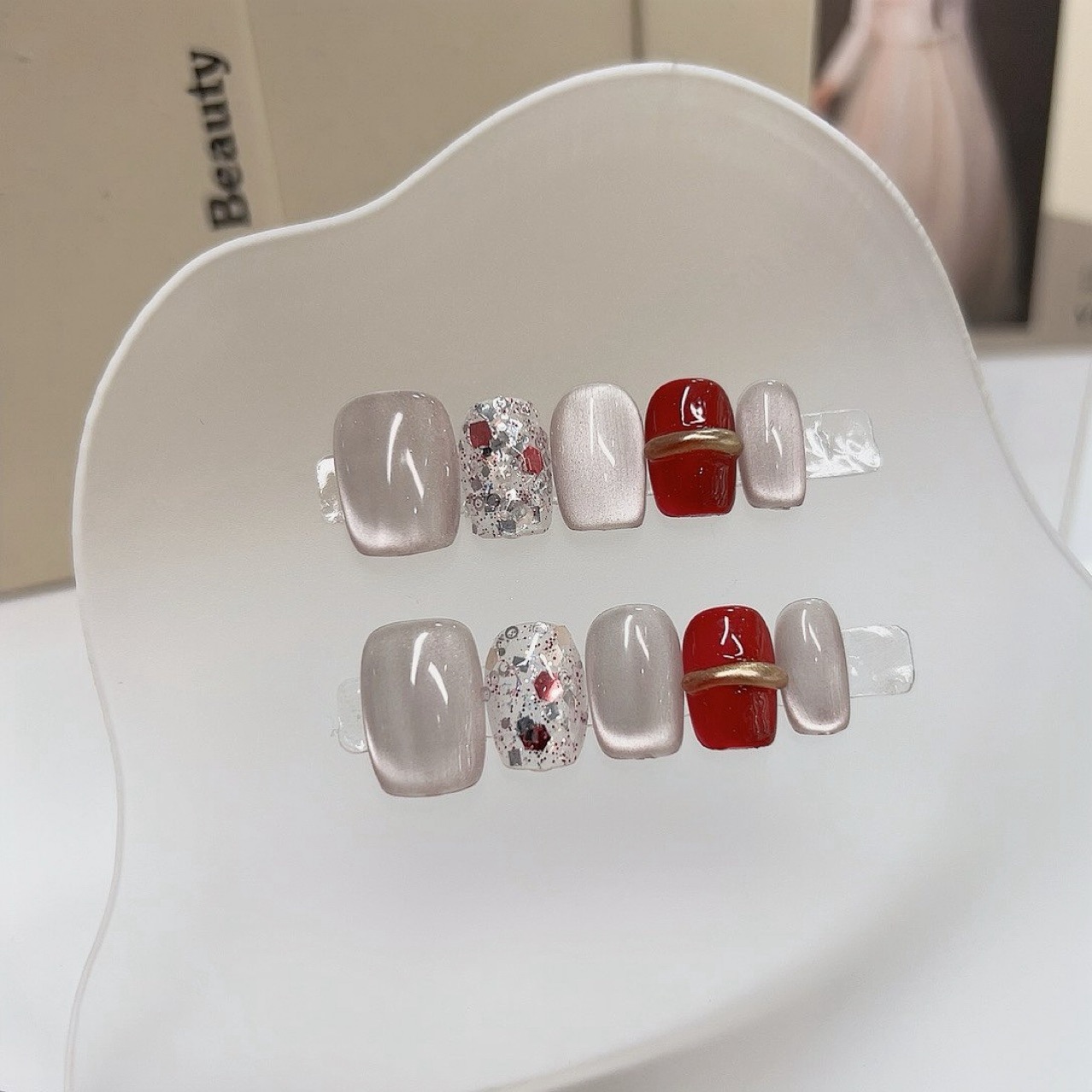 10 Uds. De uñas postizas simpl - Nail Art Cat Eye Simple reseña y precio