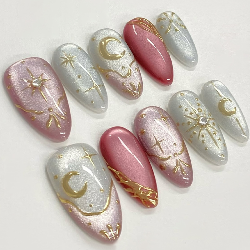 24 Uñas Postizas Francesas Sim - Nail Art Cat Eye Simple reseña y precio