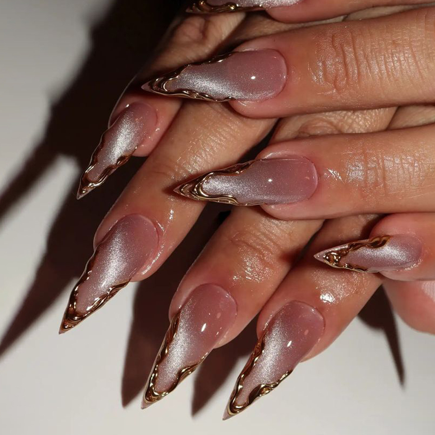 Uñas Postizas Almendradas con  - Nail Art Cat Eye Simple reseña y precio