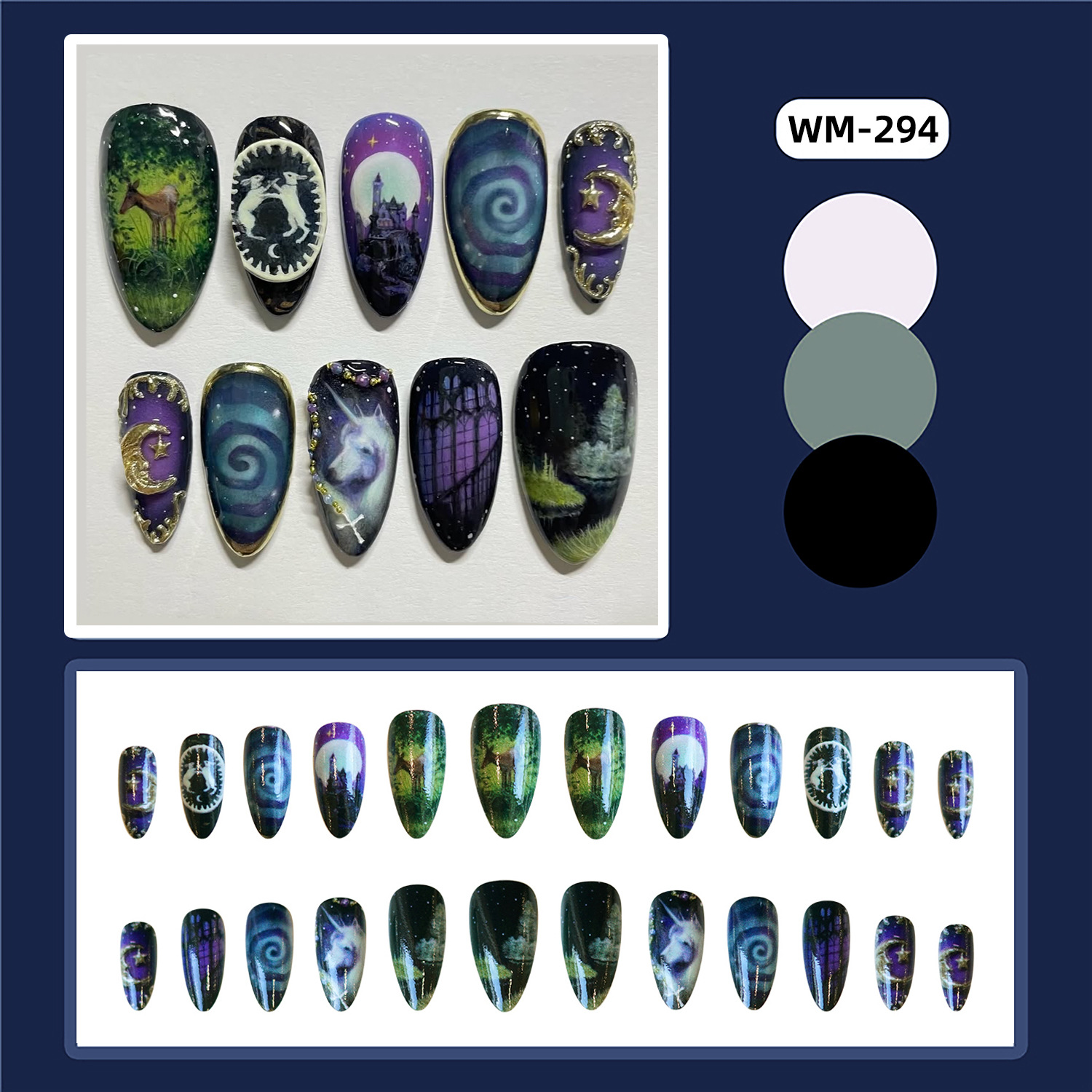 24 Uds. De uñas postizas de ca - Nail Art Maroon reseña y precio